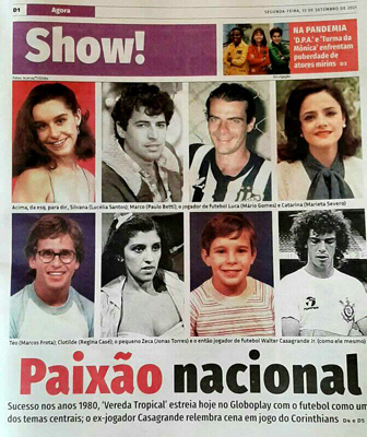 Capa do Caderno Show! (Jornal Agora - São Paulo)